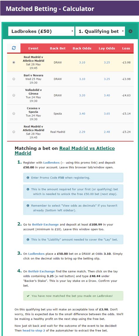 save the student matched betting calculator